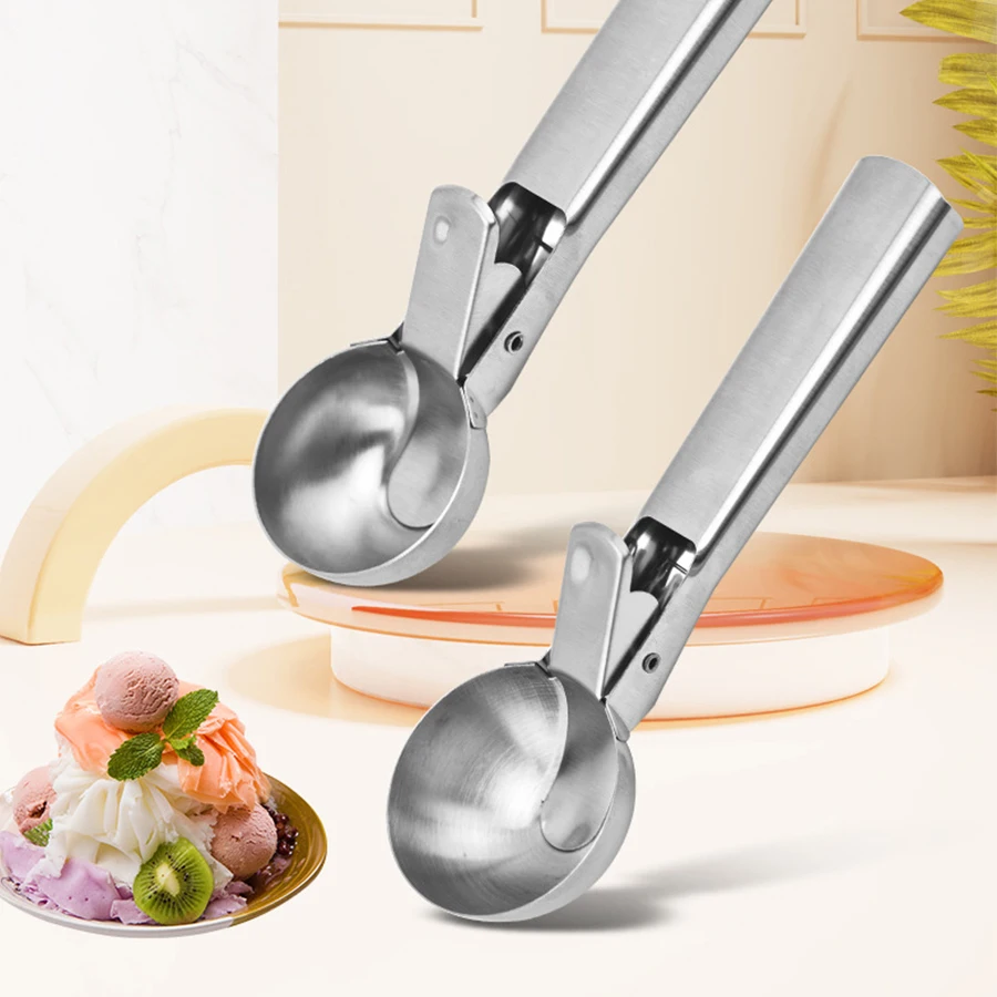 Stainless Steel Dual-purpose Ice Cream Scoop Ice Cream Scooper Multifunctional Fruit Scoop Kitchen Supplies 1