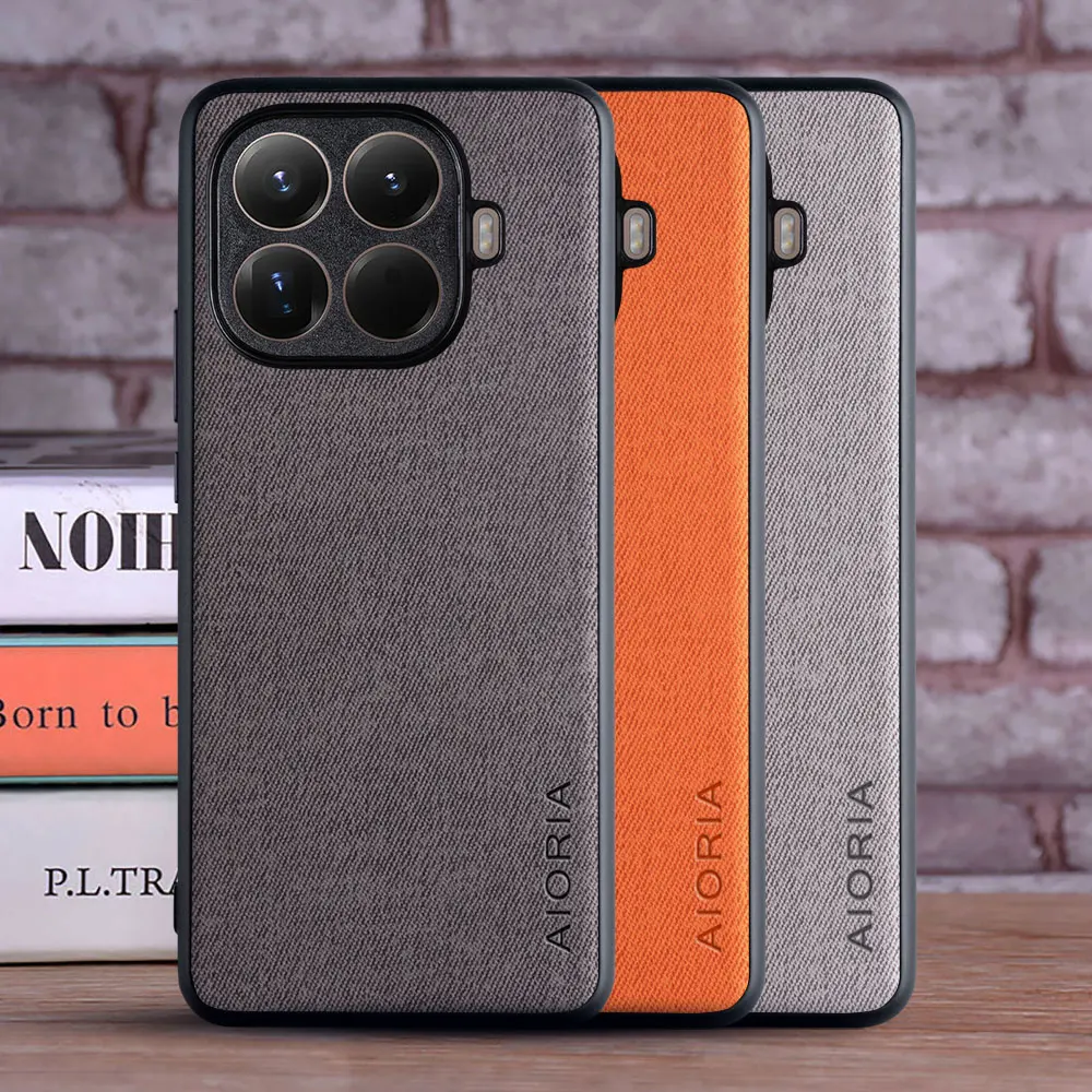 Luxury Textile Leather Phone Case with Soft TPU and Hard PC Materials