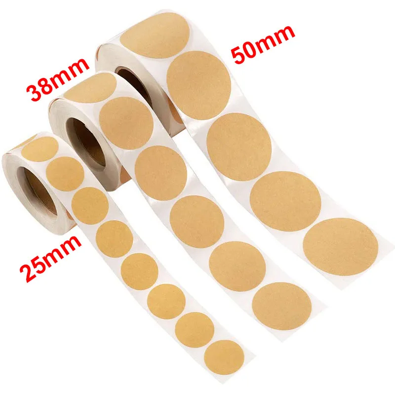 Round Blank Kraft Paper Stickers 100/500PCS 25/38/50mm DIY Gift Package