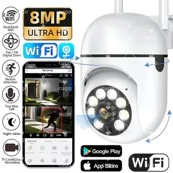 8MP Wireless Security Surveillance Wifi IP Camera AI Human Tracking 2-Way Audio CCTV Camera 4X Zoom Cam Color Night Vision 1
