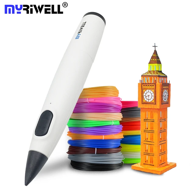 Myriwell 3D Pen DIY 3D Printer Low Temperature 3d Printing Pen Best for Kids With PCL Filament 1.75mm Christmas Birthday Gift