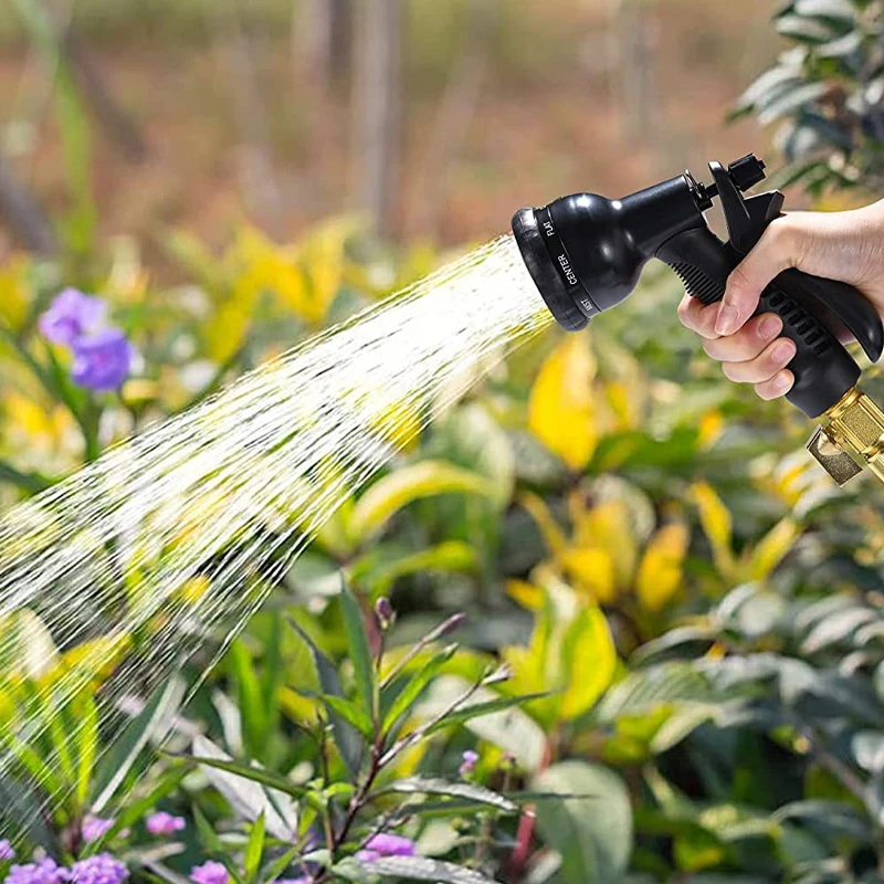 خرطوم تلسكوبي 3X للبستنة، سقي الحديقة 8 وظائف رذاذ...