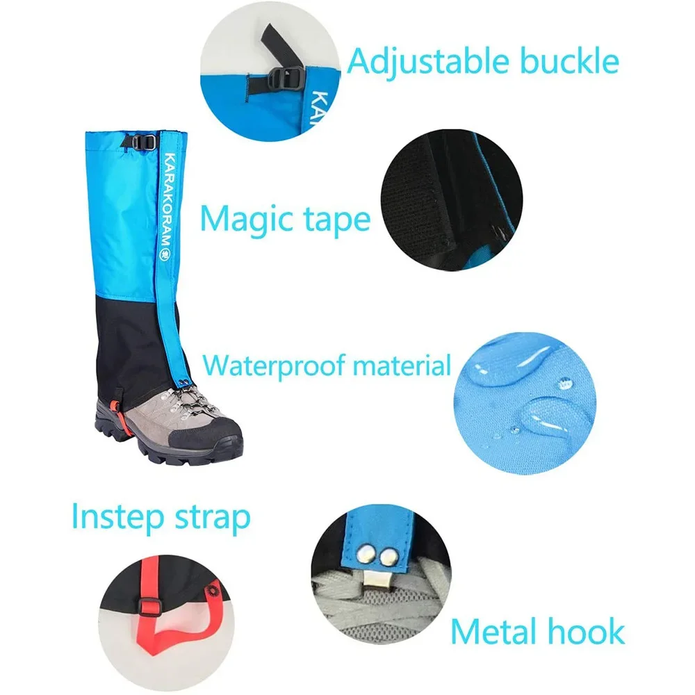 Waterproof Leg Gaiters Waterproof Snow Leg Gaiters Hiking Boot Legging Shoes Warmer Snake Shoe Cover Tourist Outdoor Camping Trekking Climbing Hunting