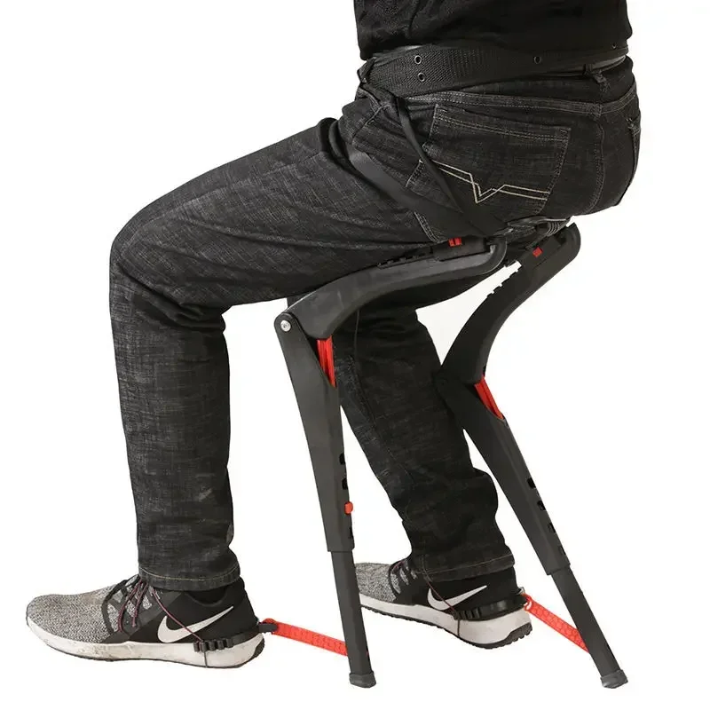 Wearable Height Adjustable Folding Invisible Seat, Exoskeleton for Walking Lazy Fishing Stool, Portable Power Waist Travel Stool 4