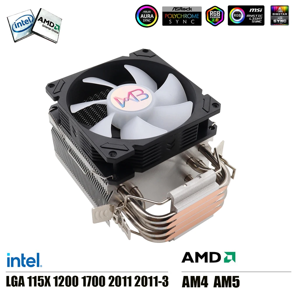 2011, X79, X99, AMD, AM4, Radiador AM5, 4 Tubulação do calor