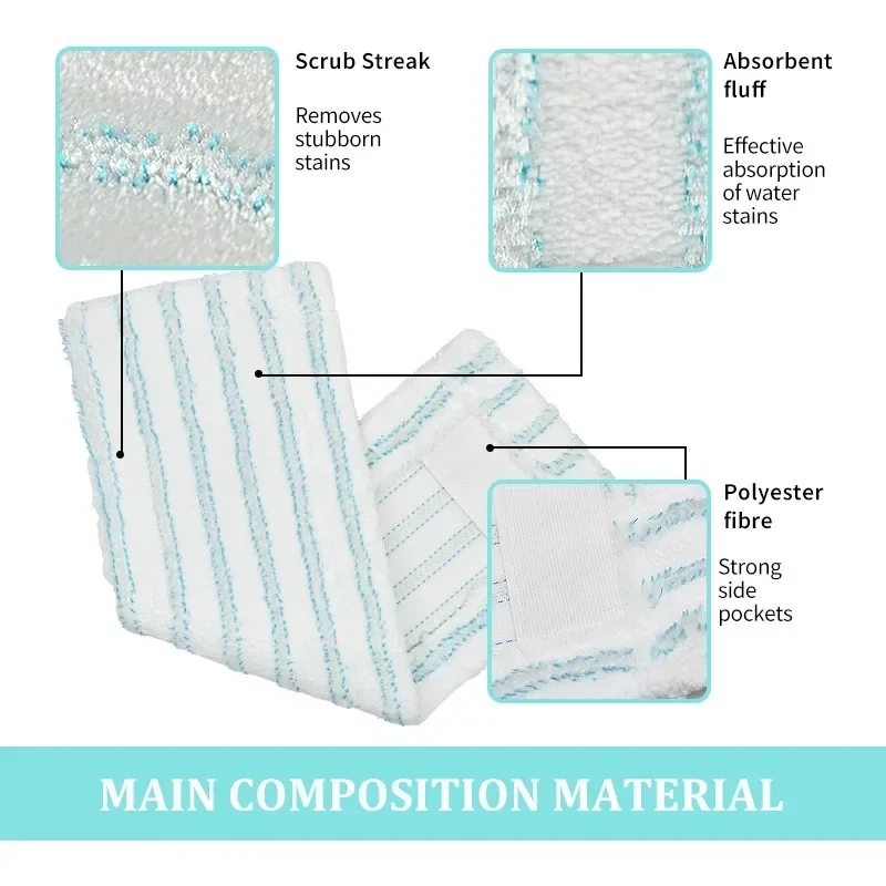 Microfiber Mop Cloth, Mopping Cloths for Leifheit Cleaner Hands, Household Replacement Cloth, Floor Cleaning Supplies, 48x17cm 5