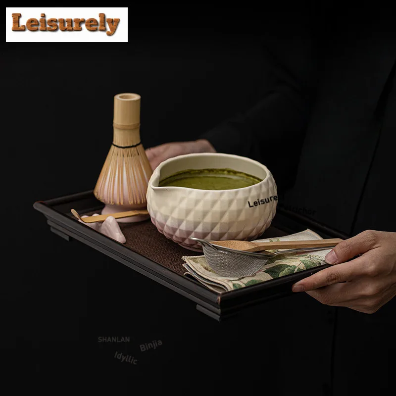 Star Diamond Matcha Eight-piece Set Ceramic Relief Bowl Song Dynasty Tea Ceremony Whisk Strainer Brush Accessories Ornaments