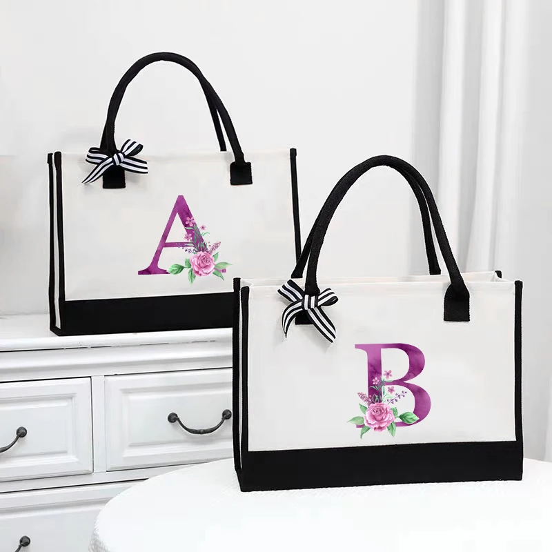 Personalised Name Bridesmaid Tote Bag Gift Bag For Bridesmaid Custom Reusable Shopping Storage Bags High Quality Jute Bag