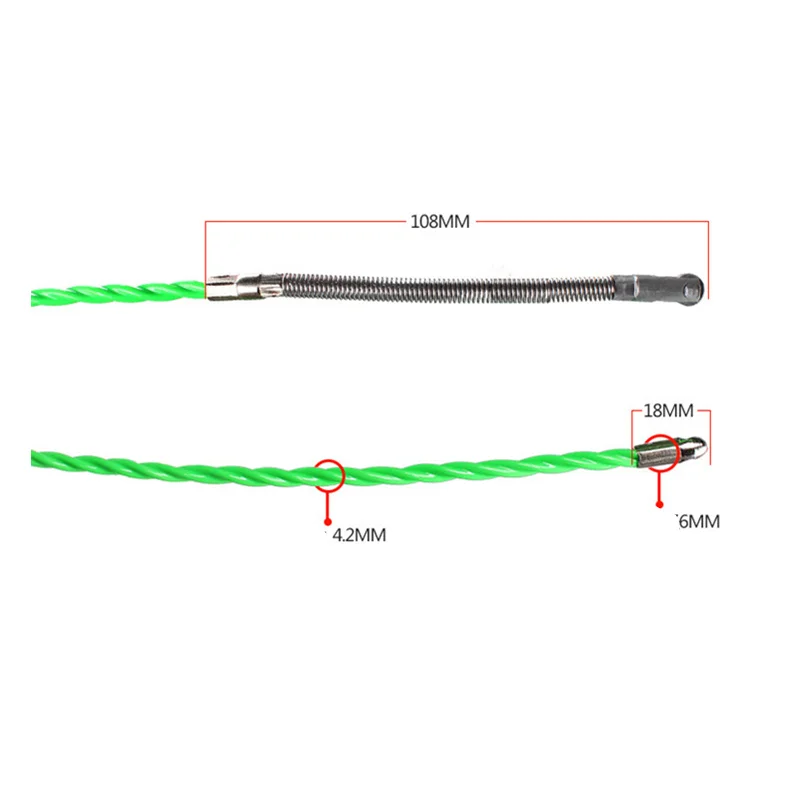 4.2mm 5/10/15/20/25/30CM 케이블 푸시 풀러 유리 섬유 덕트 Rodder 물고기 테이프 전기 와이어 케이블 가이드 장치 보조 도구