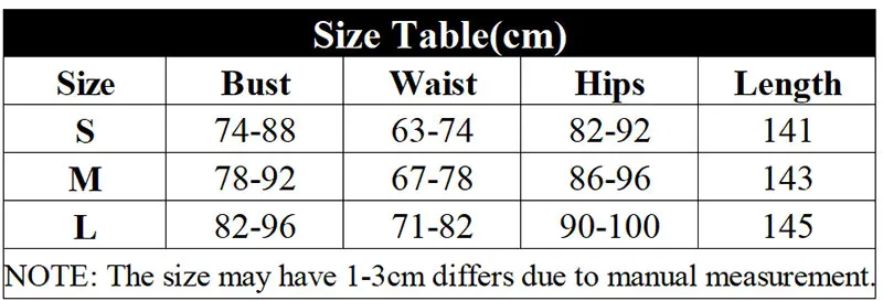 Maxi Dress Size Chart