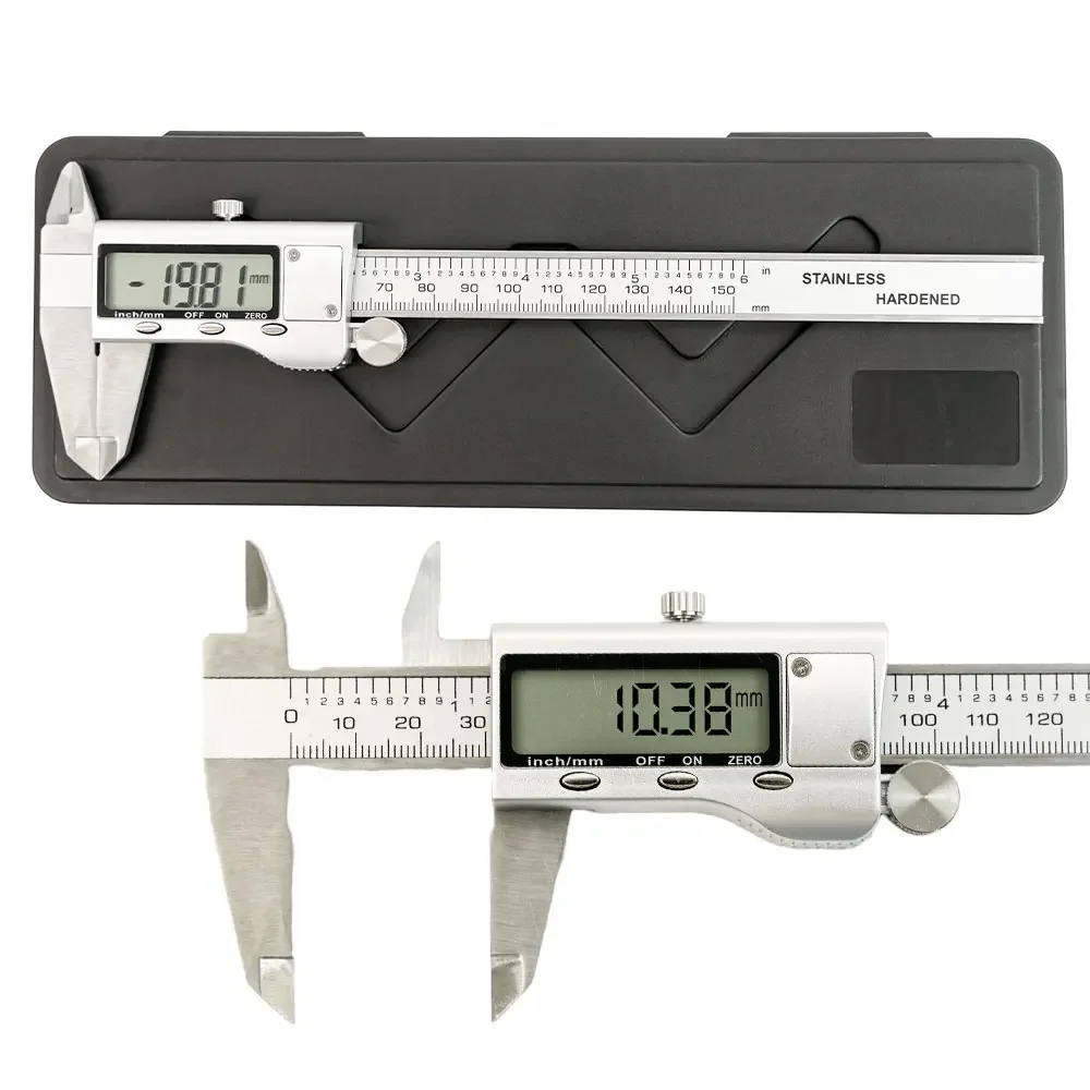 6 Inch 150mm Digital Vernier Caliper Stainless Steel Micrometer Measuring Tool Depth Ruler 6 Inch 150mm Digital Vernier Caliper Stainless Steel Micrometer Measuring Tool Depth Ruler