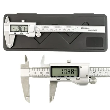 6 Inch 150mm Digital Vernier Caliper Stainless Steel Micrometer Measuring Tool Depth Ruler