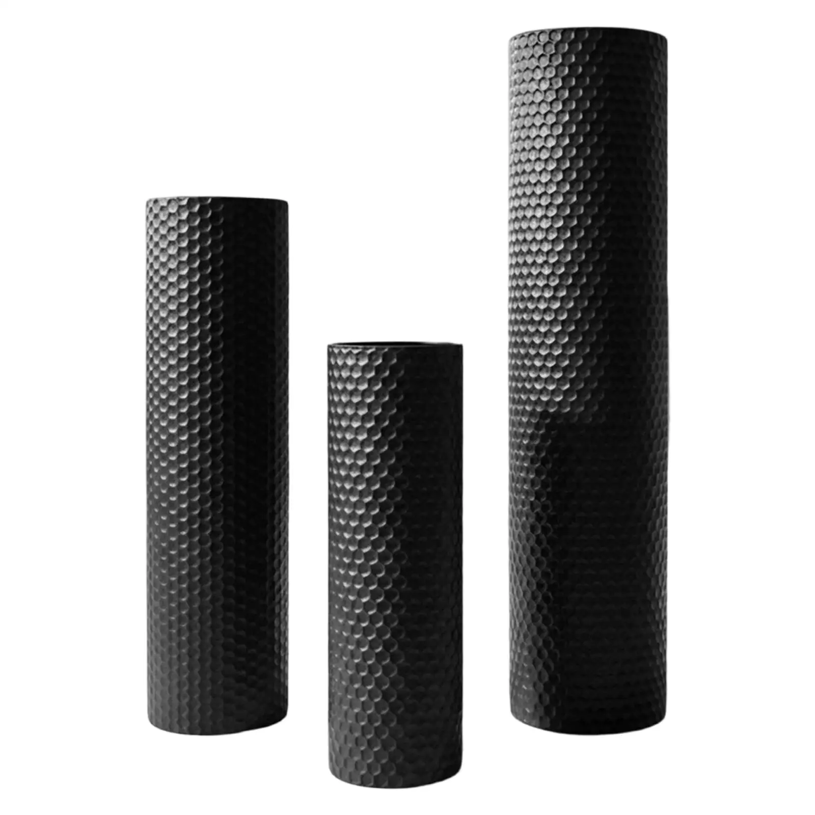 3Pcs Floor Vases Set Decorative Cylinder Vase Home Decor Stable Simple Flower Container for Office Corner Living Room Bedroom