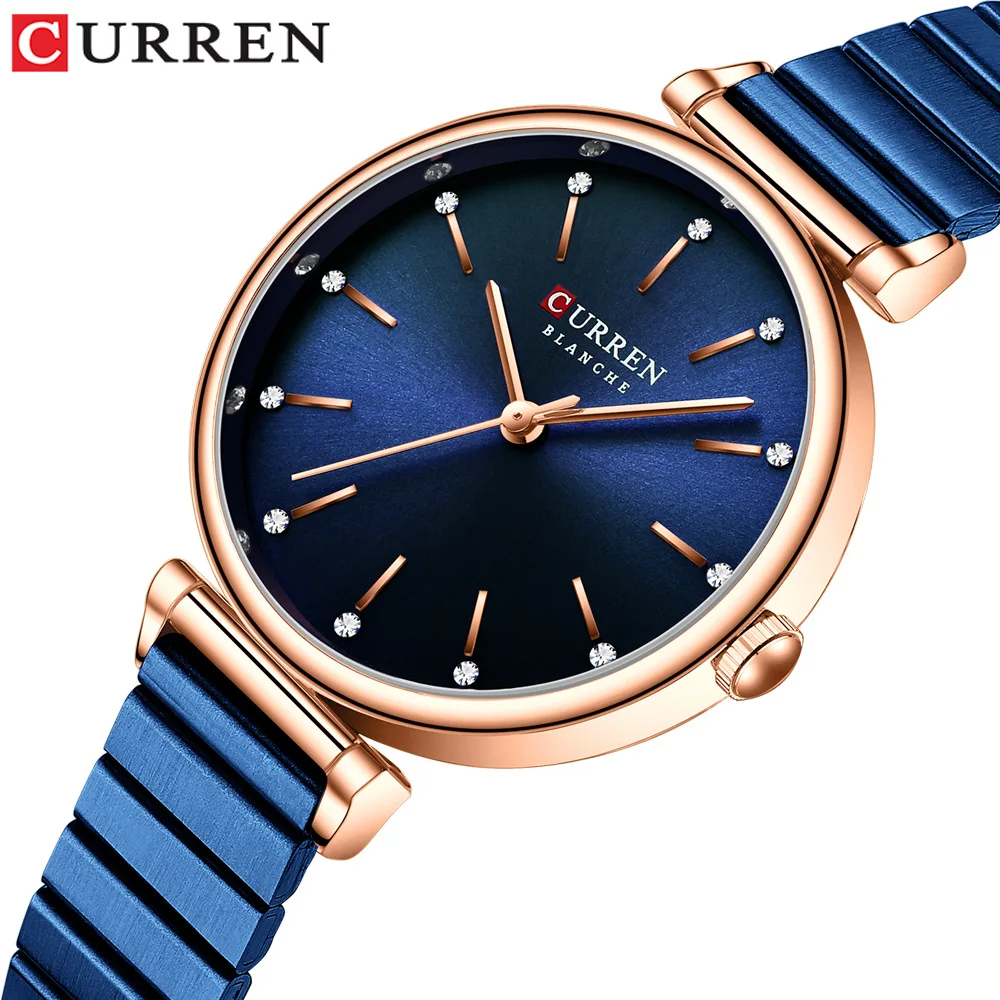 CURREN 9081 Women Quartz Watch Round Silvery Golden Clock Simple Fashion Casual Wristwatch for Ladie 4