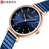 CURREN 9081 Women Quartz Watch Round Silvery Golden Clock Simple Fashion Casual Wristwatch for Ladie 4