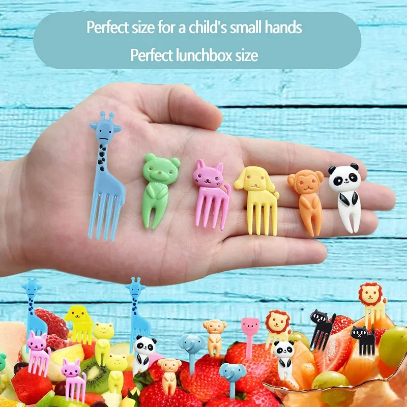 Animal Fruit Fork Set Cartoon Food Picks Snack Cake Dessert Food Stick Toothpick For Kids Bento Box Accessories Child Tableware fruit fork,food picks,food toothpicks