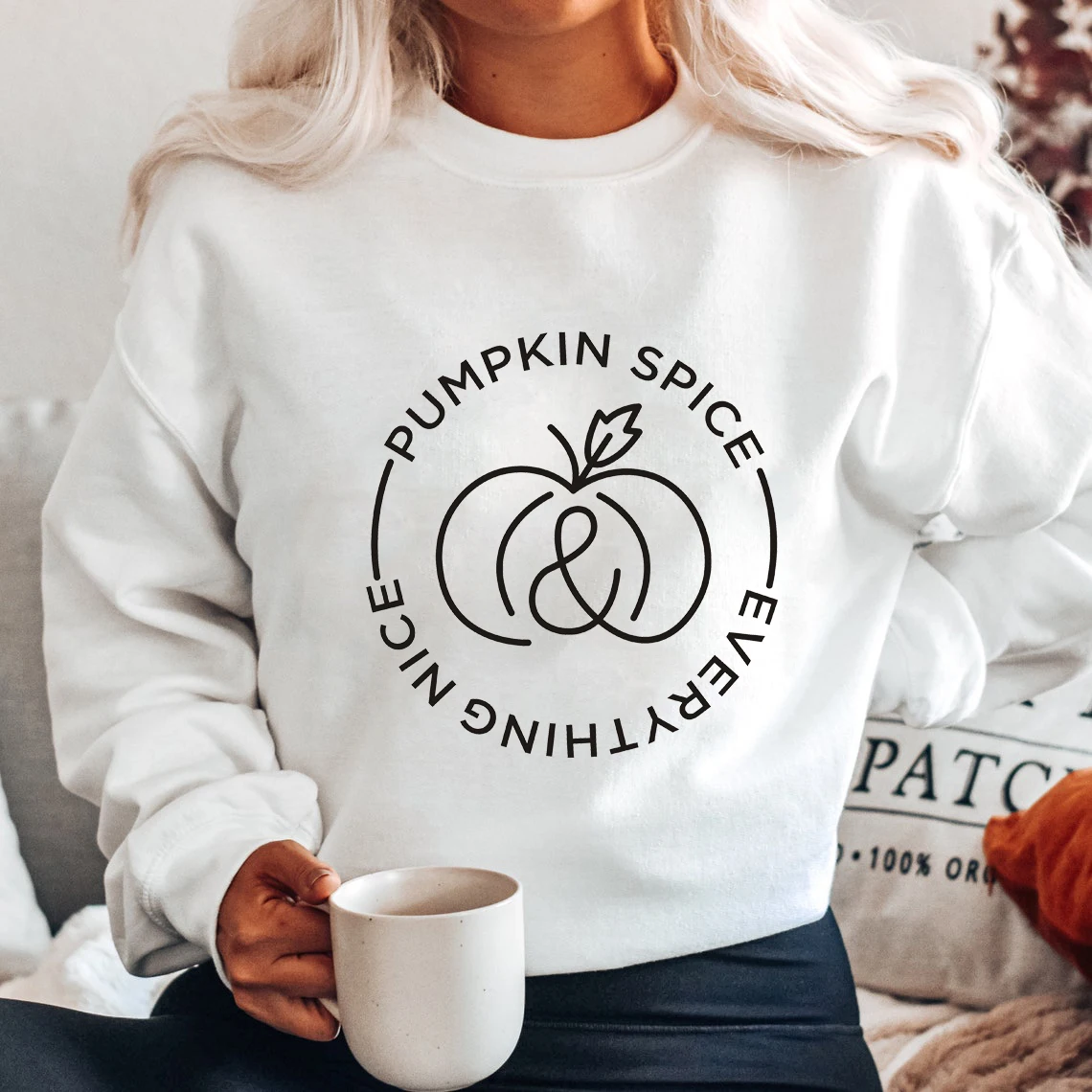 

pumpkin spice everything nice Sweatshirt cute Women Long Sleeve jumper autumn fall Streetwear