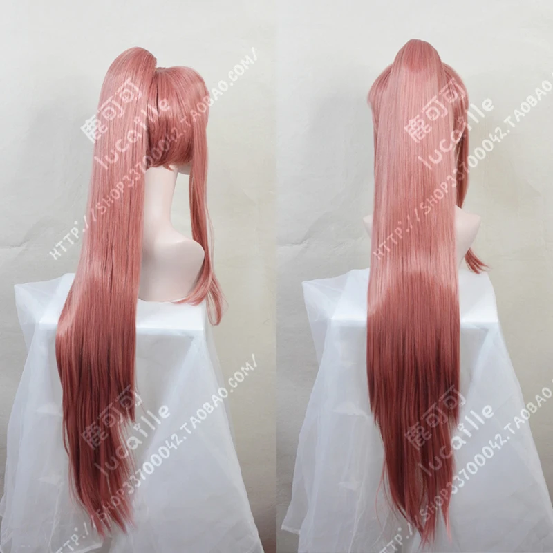 Фото Высококачественный Литературный клуб Doki! Моника косплей парик DDLC съемный конский хвост длинные термостойкие волосы парики + WigCap + лук №3