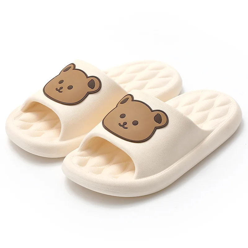 Big Size Summer Women Men's Slippers Thick Flats Platform Beach Slides Soft Bath Cartoon Sandals Outdoors Massage Couple Shoes 5