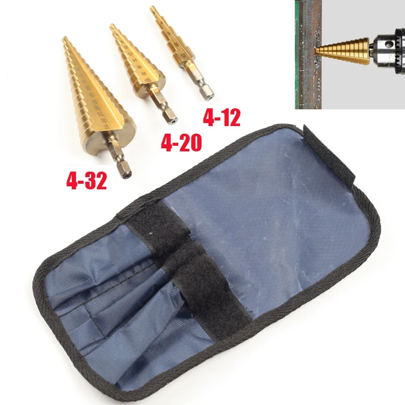 1/3pcs HSS Titanium Drill Bit 4-12 4-20 4-32 Drilling Power Tools Metal High Speed Steel Wood Hole Cutter Cone Drill 1pcs split wood cone drilling tool firewood machine drill wood cone reamer punch driver drill bit split drilling tools 32 42mm