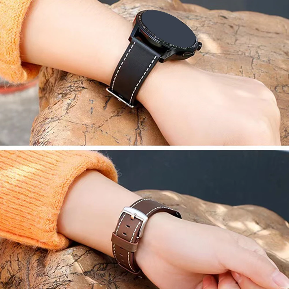 Premium Leather Watch Strap Replacement Band - Elegant Bracelet Accessory