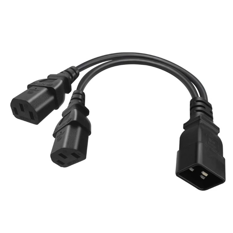 

YYDS C20 to 2x C13 Y Splitter Power Cord Converter Single IEC 320 C20 Male to 2x C13