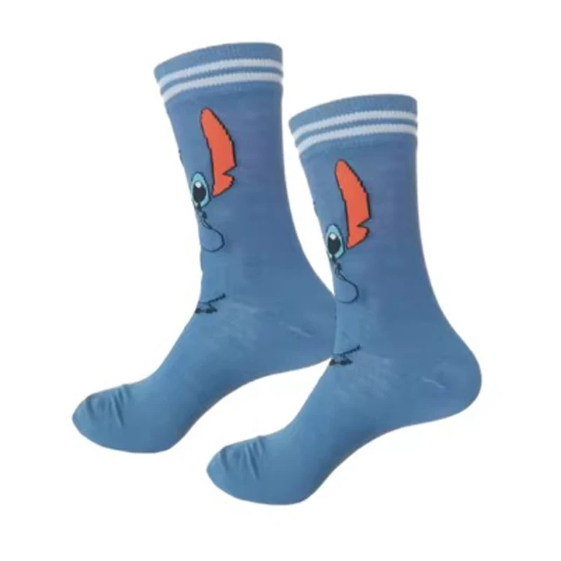 Disney Anime Socks Cartoon Stitch Long Socks Cotton Sports Skateboard socks Kawaii Stitch Knee-high Birthday Gifts