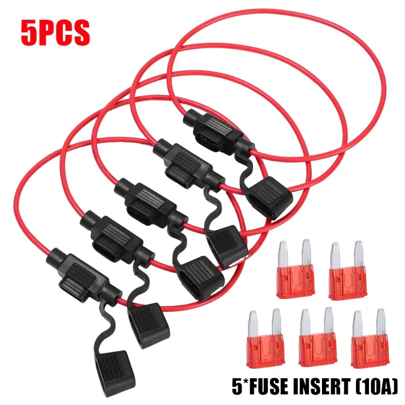 Car Plug-in Fuse Holder Mini Blade Fuse Holder Splash-proof Box with Fuses Blade Wire Cutoff Switch Socket Car Socket
