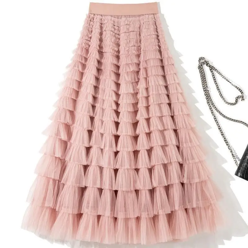 Pink mesh cake skirt (high quality version)