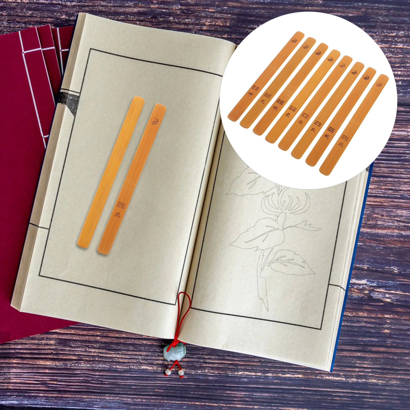 【Limited Time Only】 8 Pcs I Ching Divination Bamboo Sticks Fortune ...