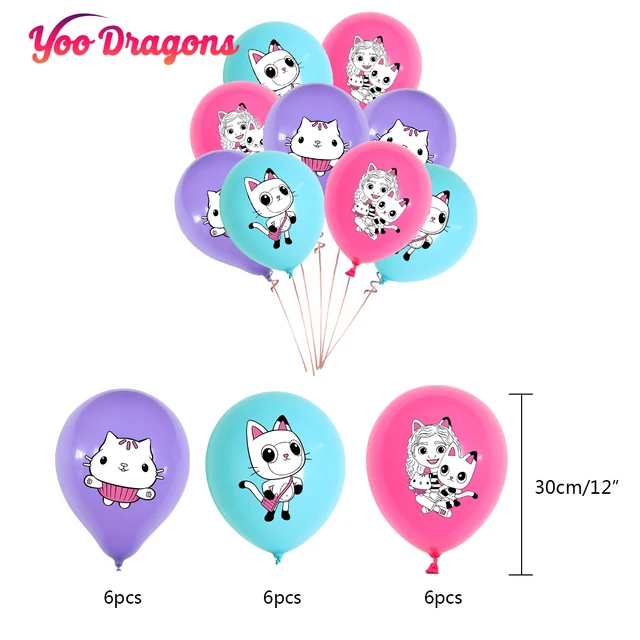 Gabby Dollhouse Birthday Decorations Balloons Arch Kit Cat Theme Set Supply Party Decor Gabbys Doll house Figure Toys for Chil 6