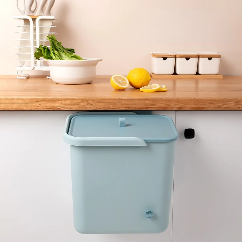 

Kitchen Trash Can Bedroom Kitchen Storage and Organization Hanging Trash Can Paper Basket Table Trash Poubelle Home & Garden