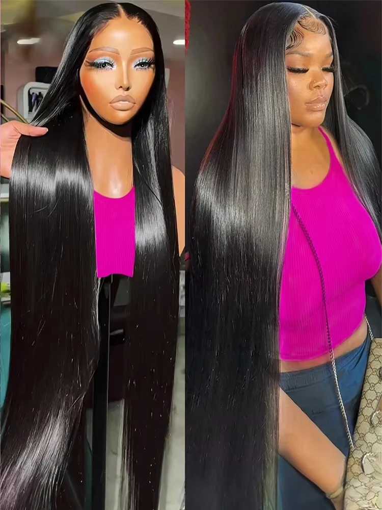 Ready To Wear Glueless Wig 40 42 Inch Bone Straight 13x4 13x6 HD Lace Frontal Wig Preplucked Human Hair 5x5 HD Glueless Wigs