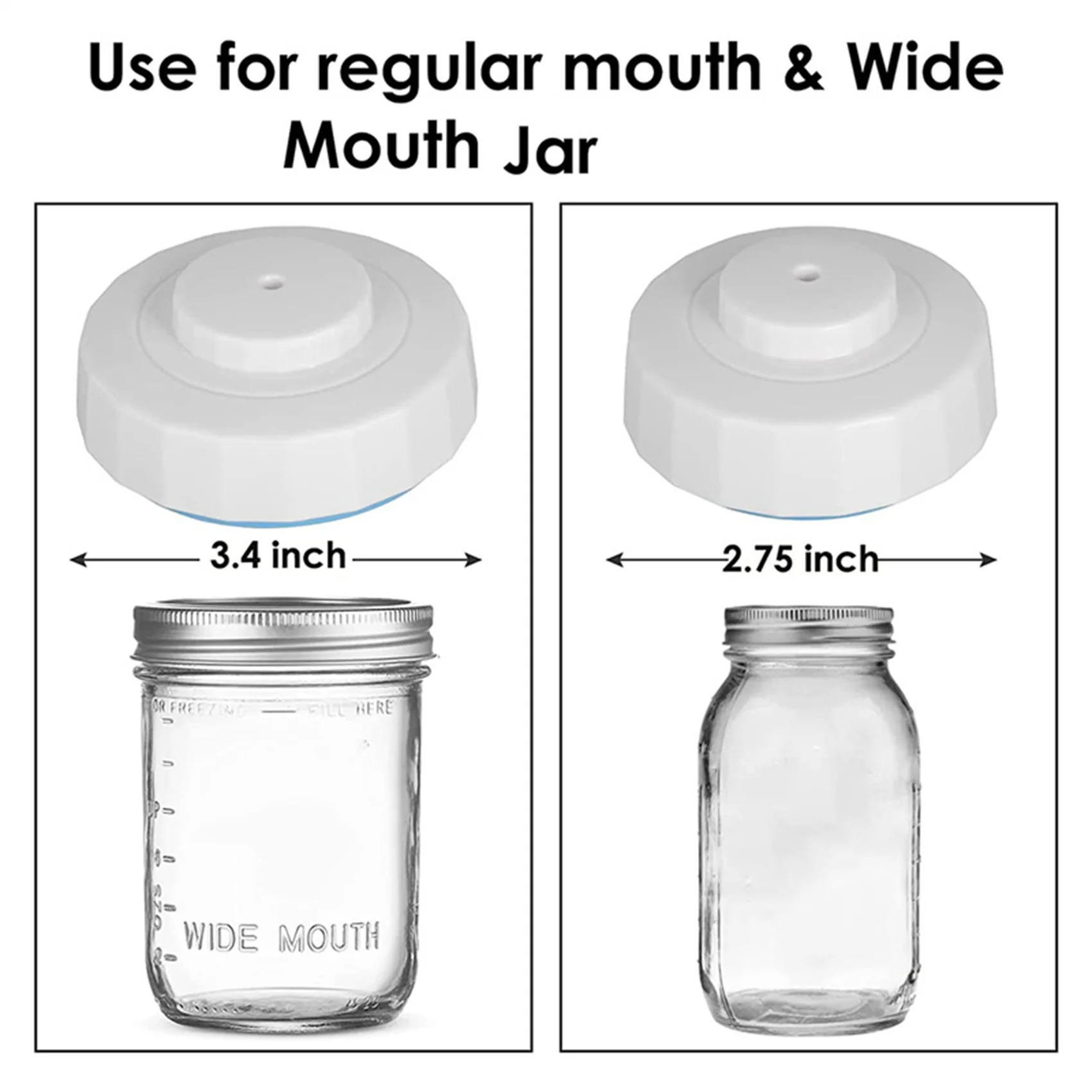 Mason Jar Vacuum Sealer,Vacuum Sealing Kits for Regular-Mouth and Wide-Mouth Mason Jars, Canning Sealer with Vacuum Pump 2