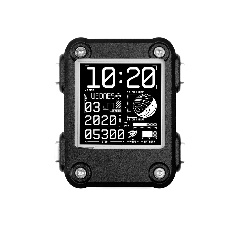 잉크 스크린이 장착된 메탈 ESP32 스마트 E-워치, WIFI 블루투스 오픈 ..
