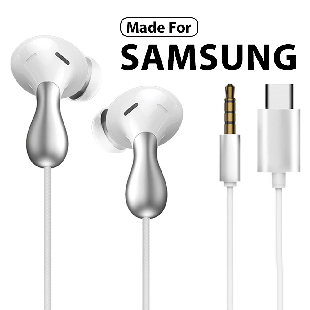 High-Quality USB-C Wired Earphones with 3.5mm Jack Adapter