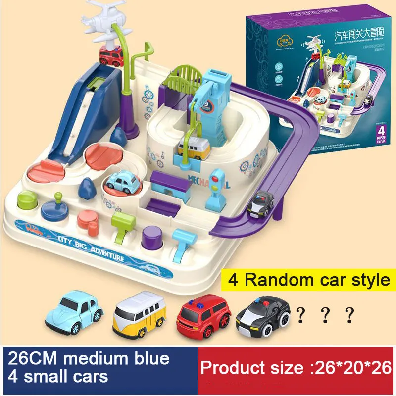 

Детский Железнодорожный трек среднего размера, игрушки Монтессори, гоночные автомобили, механическое приключение, настольная игра, обучающие игрушки для автомобилей