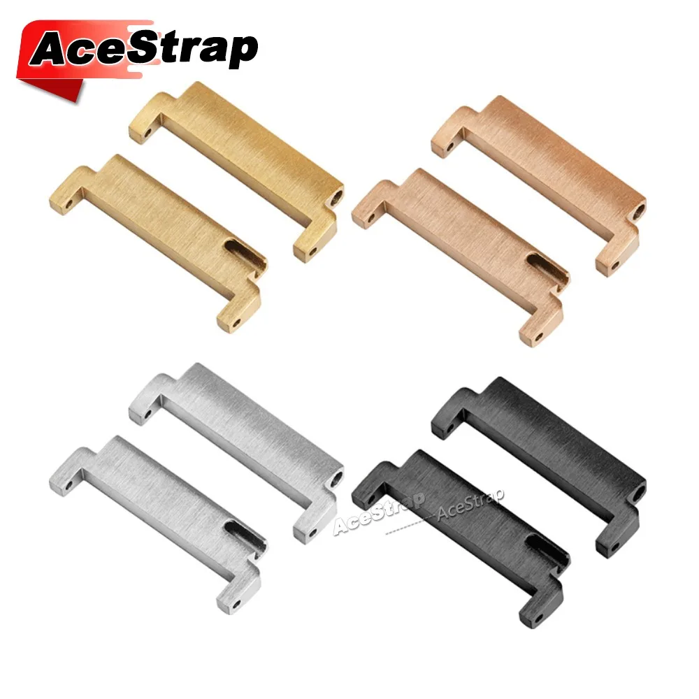 Elegant Stainless Steel Quick Release Watch Band Connectors - 2 Pack