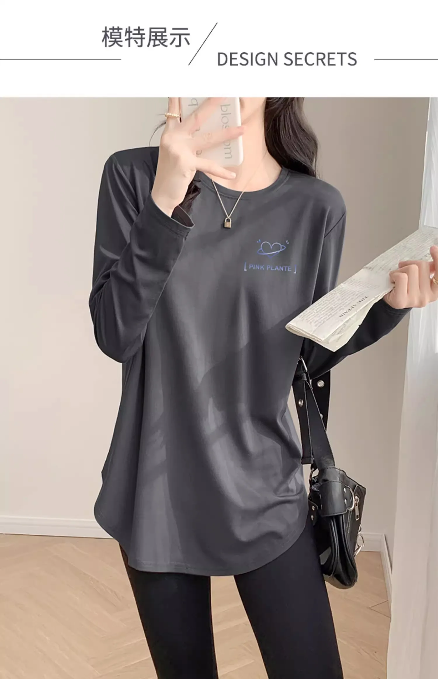 

Round neck top t-shirt for women 2024 new summer style loose simple versatile short-sleeved pure cotton bottoming t-shirt for wo