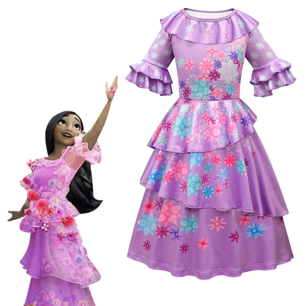 2022 New Charm Mirabell Madrid Animation Costume Girls Princess Dress Halloween Carnival Cosplay | Детская одежда и обувь