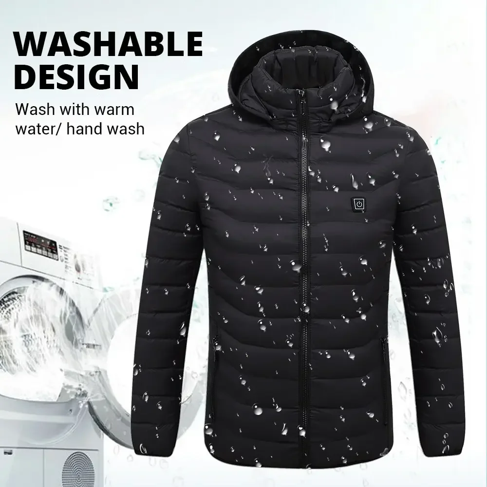 ​Eiao 2025 USB Heated Jacket for Men Women Winter Electric Smart Heating Hunting Vest Windproof Padded Jacket 9 Zone Thermal​