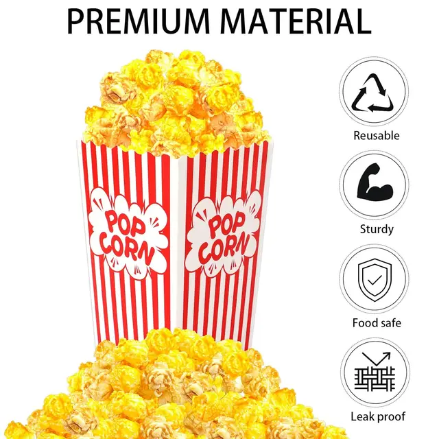 Sacchetti Popcorn Per Feste - 25 Pezzi, Piccoli, Carta Kraft - Foto 2