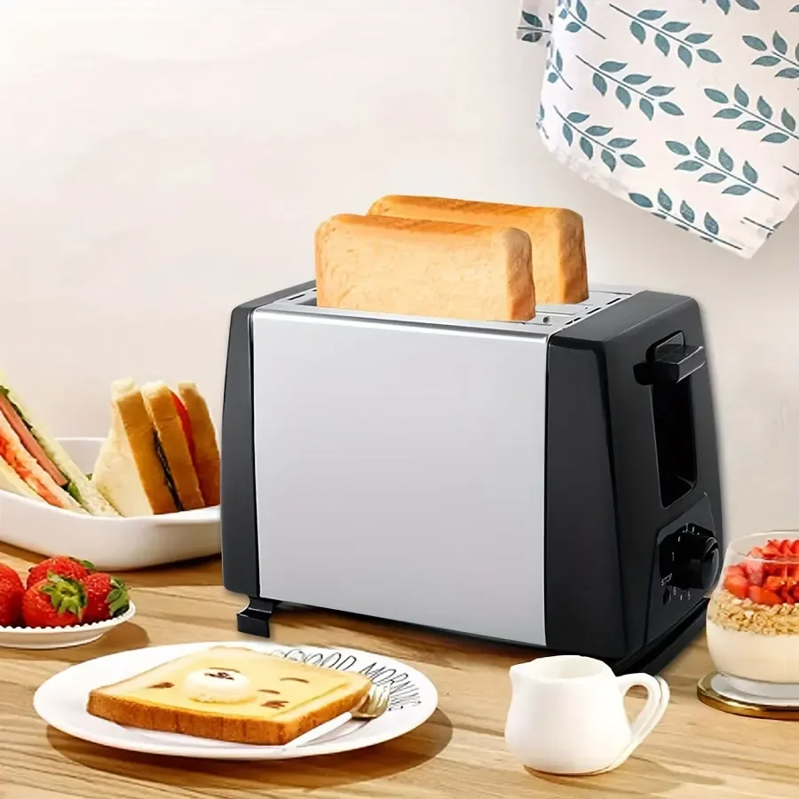 Best Prime 2 Slice Toaster Black Evenly Quickly 6 Shade Settings Removable Crumb Tray Stainless Steel Toaster 2