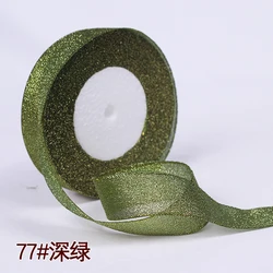 Elegant Glitter Satin Ribbon - Perfect for DIY Crafts, Gift Wrapping, and Party Decorations (Glitter dark green)