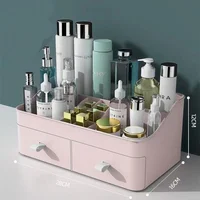 Desktop Cosmetic Storage Box Plastic Makeup Brush Lipstick Organizer Drawer-Type Compartment for Bathroom & Bedroom 2