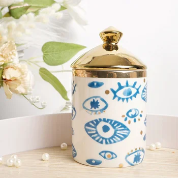 Blue Eye Ceramic Storage Jar 1