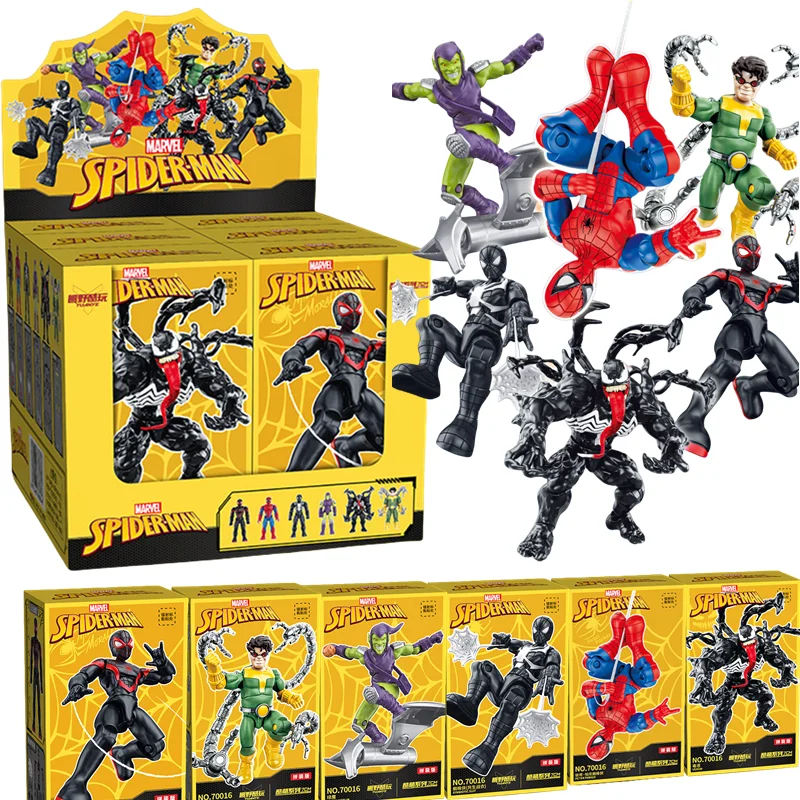 Spider-Man Peter Parker Green Goblin Doctor Octopus Venom Miles Morales Actionfiguren Zusammengebautes Spielzeug Blind Box Weihnachtsgeschenke