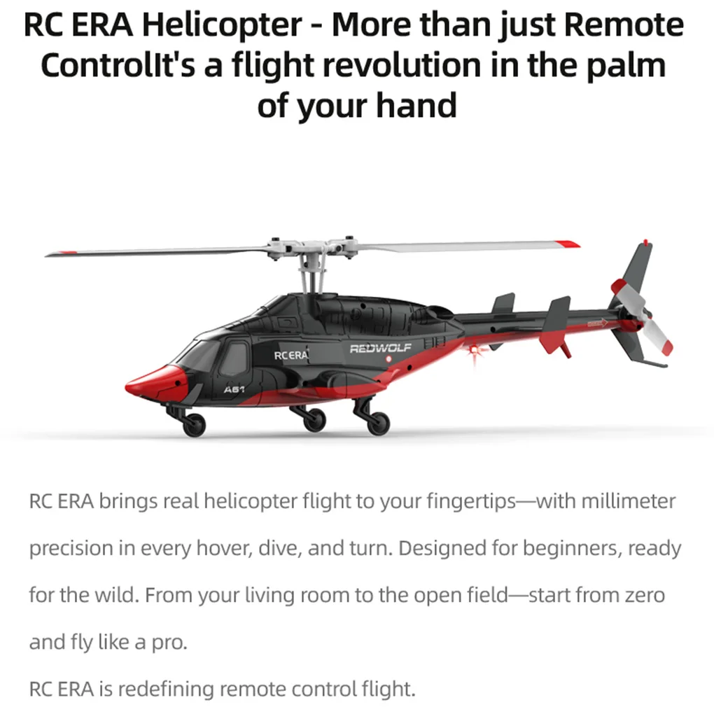RC ERA A61 미니 에어울프 RC 헬리콥터 2.4G 4채널 6축 자이로 안정화 고도 유지 광학 흐름 원격 조종 헬리콥터 장난감