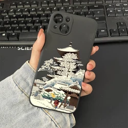 Japanese Mount Fuji Landscape Silicone Phone Case - Elegant and Protective Back Cover - iPhone 12 (Style 1)