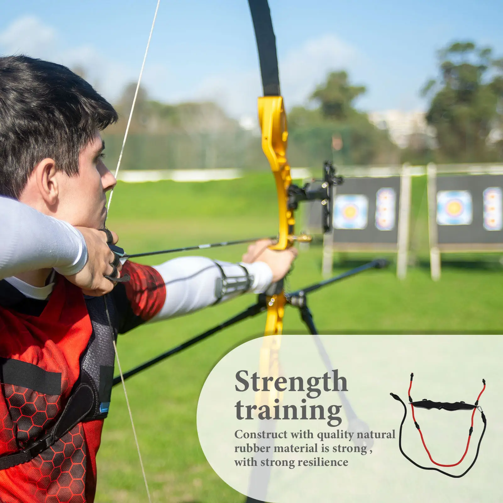 양궁 밴드 보우 트레이너 초보자를 위한 양궁 드로우 운동 장비, 손가락, 팔, ..